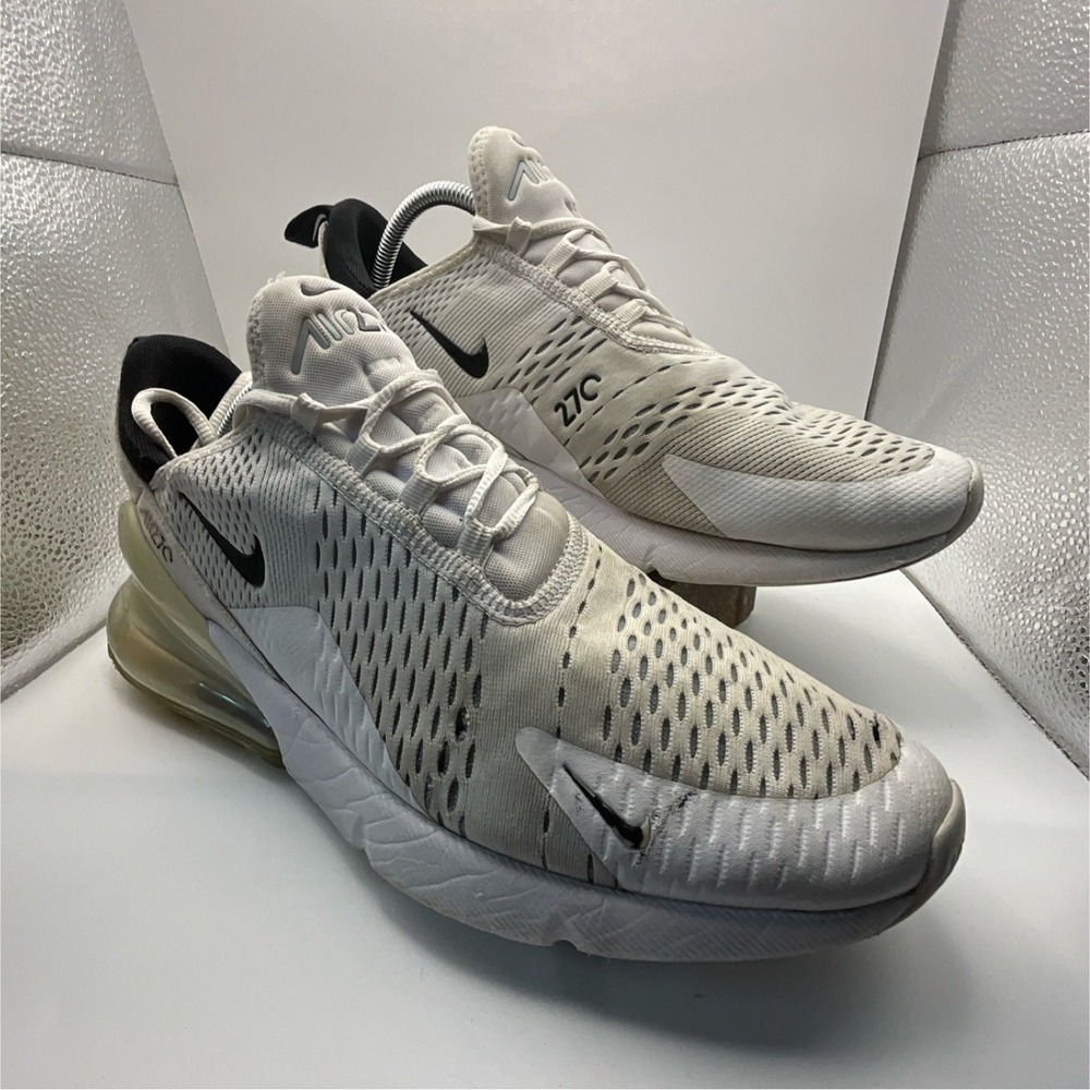 Nike Mesh Breathable Men's Athletic Sneaker White Black Low Top Lace Up